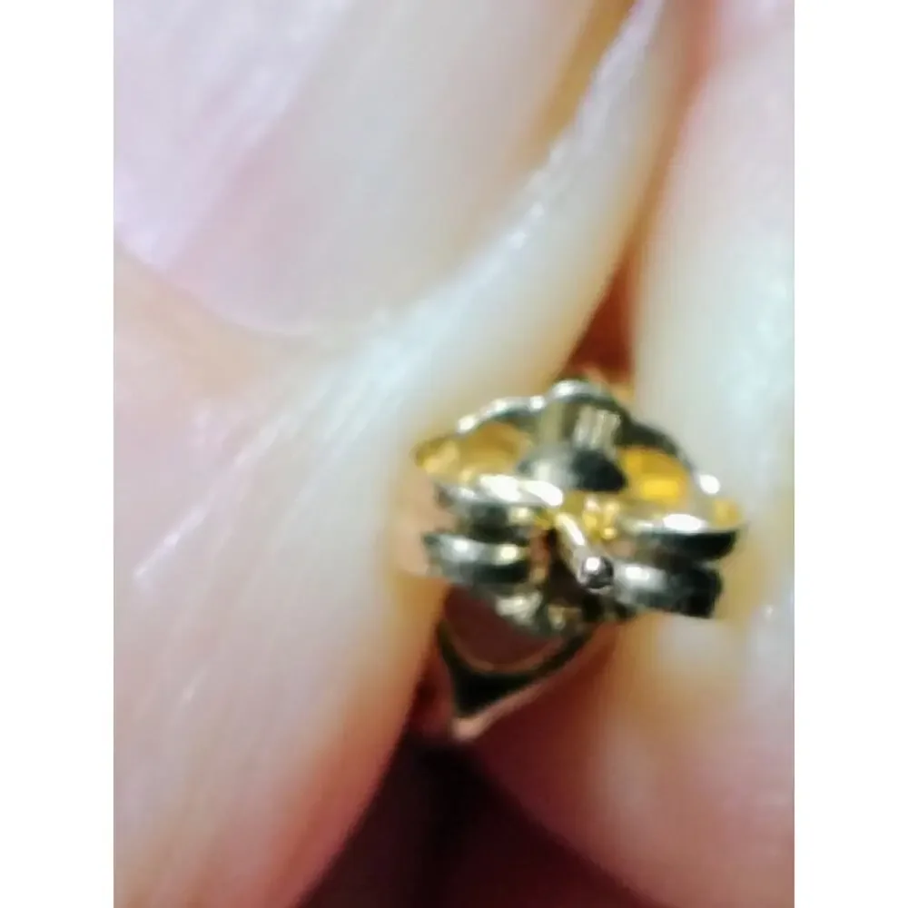14K Gold Heart Opal Stud Earrings